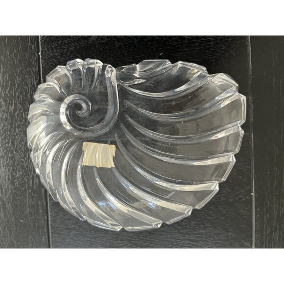 Mikasa Crystal Shell Serving Dish Nautilus 6-1/2" Trinket Candy Dish New in Box - Picture 4 of 5